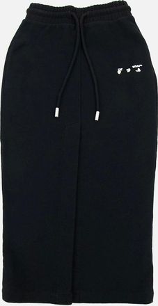 Off-white Womens Off White Women Logo Midi Skirt Black/white - Black/Multi - Size: 10