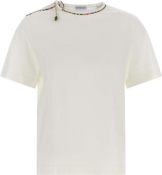 Burberry White Crew Neck T-Shirt