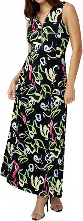 Frank Lyman Design Doodle Print A-Line Maxi Dress In Black/multi