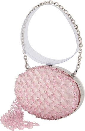 Self Portrait Womens Crystal-Embellished Clutch Pink Synthetic