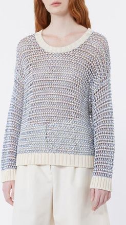 Max Mara Open Stitch Crewneck Sweater in Light Blue at Nordstrom, Size X-Small