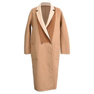 Max Mara Kipur Reversible Coat in Beige Wool