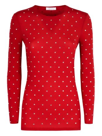 Paco Rabanne rhinestone-embellished sweater - Red