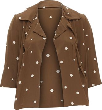Marni Silk Polka Dot Print Relaxed Blazer
