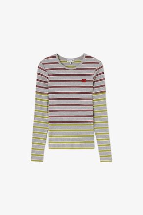 Ganni Red Long-sleeve Top in Double Stripe - Size XXS Organic Cotton