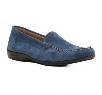 Arcopedico Womens Slip-On Moccasin In Suede Denim