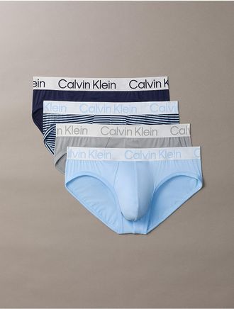Calvin Klein Mens Chromatic 4-Pack Hip Brief - Multi - XL