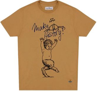 Vivienne Westwood Tops, Dames, Beige, S, Katoen, Fawn Classic T-shirt