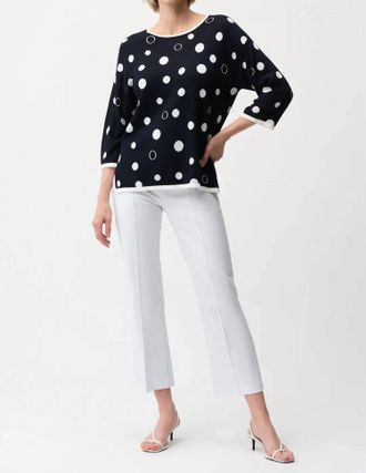 Joseph Ribkoff Pintuck Pull-On Crop Flared Pants In White