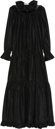 Balenciaga 1970s maxi-jurk met ruches - Zwart