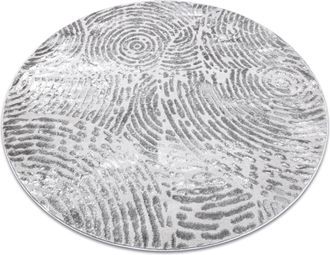 RugsX Rugsx - Alfombra Mefe Moderna Circulo 8725 C&iacute;rculos Huella Dactilar - Structural Dos Niveles De Vell&oacute;n Gris Grey Circulo 160 Cm