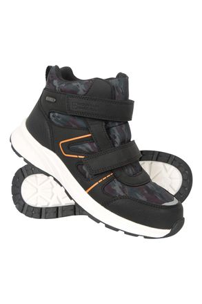 Mountain Warehouse Jupiter Kids Adaptive Waterproof Walking Boots - Trainer Shoes with Adjustable Straps for Boys & Girls Orange Mix Kids Shoe Size 12 UK