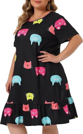 Generic Cotton Nighties For Women Plus Size - Ladies Long Nightdresses With Short Sleeves - Ladies Night Shirts Uk Cosypyjamas Nightshirts Plus Size Cotton Ni