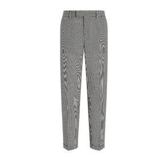 Dolce & Gabbana Straight Trousers, male, Gray, Size: L Tailored wool pants