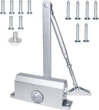 No Brand Cierrapuertas Hidr&aacute;ulico Autom&aacute;tico - Cierrapuertas Ajustable Con Brazo De Br&uacute;jula - Ideal Para El Hogar, Tienda U Oficina - Puertas De Hasta