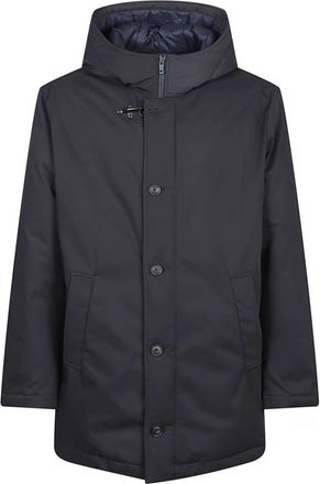 Fay Blauwe caban met capuchon en donsvulling - Heren - Winterjassen - Blauw - XL - Jassen