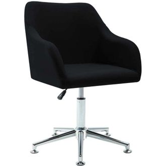 vidaXL Silla De Comedor Giratoria Tela Negra Vidaxl