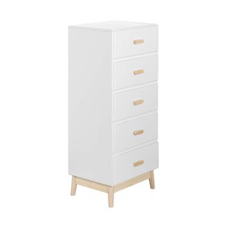 Mobili Rebecca Mobili Rebecca - Cassettiera Myristica 115x50x40 Mdf Pino Bianco Marrone Scandinavo Da Montare