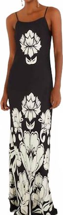 Farm Rio Arabesque Maxi Slipdress In Black