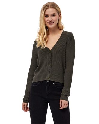 Desires Geisha Rib Cardigan, Green Cardigans For Women Uk, Spring Womens Cardigan, Size XS