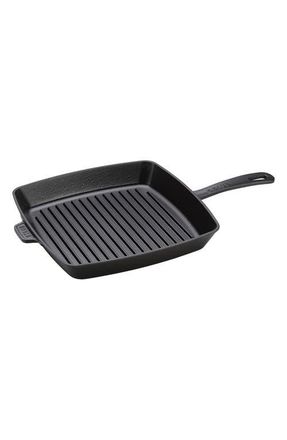 Staub 12-Inch Enameled Cast Iron Square Grill Pan in Matte Black at Nordstrom