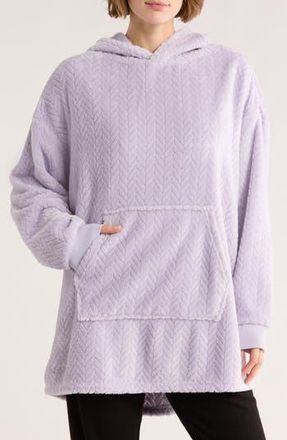Jaclyn Oversize Plush Fleece Hoodie in Classic Chevron Thistle at Nordstrom Rack, Size Large/x-Large