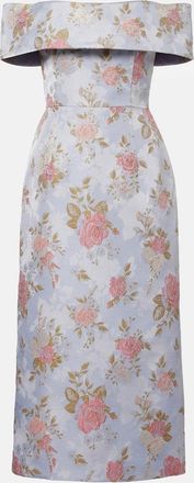 Markarian Gloria floral lam&eacute; brocade corset dress