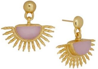 Ottoman Hands Sunrise Rose Quartz Drop Stud Earrings in Gold at Nordstrom