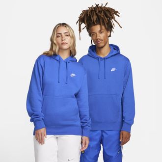 Nike Mens Nike Sportswear Club Fleece Pullover Hoodie in Blue | BV2654-480