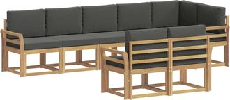 vidaXL Conjunto De Sof&aacute;s De Exterior 8 Uds. Blanco Y Antracita Vidaxl