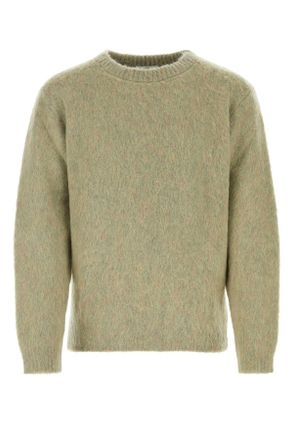 Christophe Lemaire Sage Green Stretch Mohair Blend Sweater