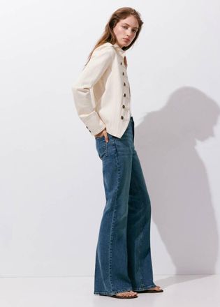Mango Jeans flare high waist blu medio - Donna - 36 - MANGO