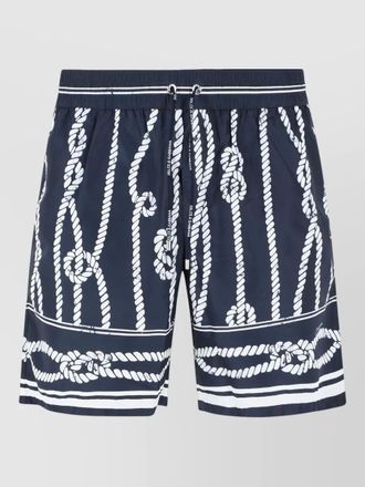 Dolce & Gabbana rope motif polyester swimsuit elastic waist