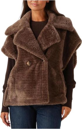 Ibana Stijlvolle Bruine Bodywarmer voor Vrouwen - Dames - Bodywarmers - Bruin - XL - Polyester - Jassen