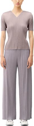 Issey Miyake Pleated Polyester Top - Purple