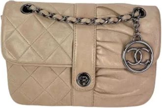 Chanel Pre-owned Leather chanel-bags - Dames - Vintage Schoudertas - Beige - ONE Size - Vintage