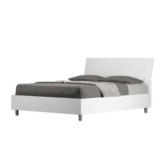 ITYhome Letto Alla Francese - Demas - Colore: Bianco Frassino - Tipologia Testata: Testata Inclinata - Tipologia Letto: Con Rete - Dimensione Rete: 140x190