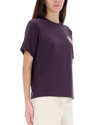 Casablanca Organic Cotton With Floral Print T-Shirt - Purple