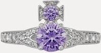 Vivienne Westwood Ismene Ring Platinum-lavender-white-cz Platinum-lavender-white-cz Unisex