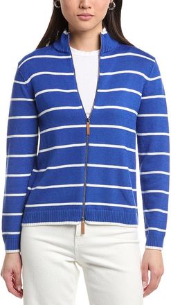 Lafayette 148 New York Stripe Fitted Bomber