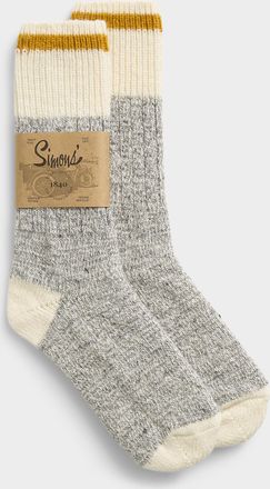 Simons Womens Heathered wool-blend worker socks