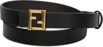 Fendi FF Omkeerbare Leren Riem - Dames - Accessoires - Zwart - Maat: 85 CM Leer