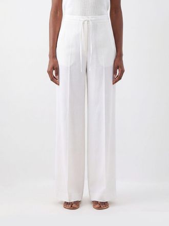 P.A.R.O.S.H. P. A.R. O.S. H. Pantaloni palazzo a vita alta in cotone con coulisse e gamba larga