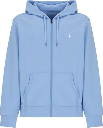 Ralph Lauren Double-Knit Full-Zip Hoodie - Heren - Vesten met rits - Blauw - M - Katoen - Hoodies & sweatvesten