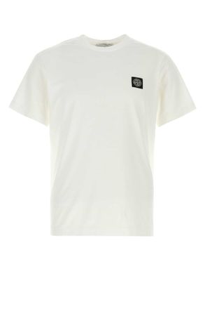 Stone Island White Cotton T Shirt