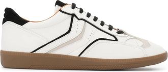 Kazar Zwarte en witte leren sneakers met su&egrave;de inzetpatroon - Dames - Sneakers - Wit - 41 EU - Su&egrave;de - Schoenen