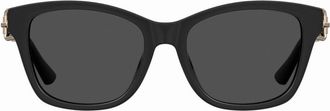 Moschino Unisex Volwassenen Zonnebril met Gespdetails (Zwart)