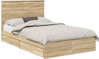 vidaXL Storage Bed with Drawer Sonoma Oak 120 x 190 cm Engineered Wood vidaXL