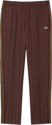 Lacoste Brown Monogrammed Paris Cotton-Blend Sweatpants