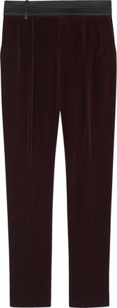 Saint Laurent velvet-effect slim-cut trousers - men - Cotton - 54 - Black